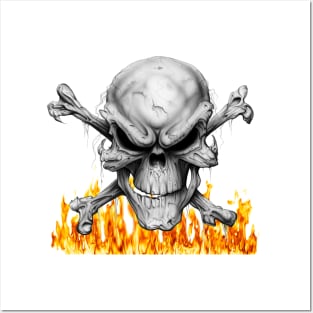 Fire skull. Posters and Art